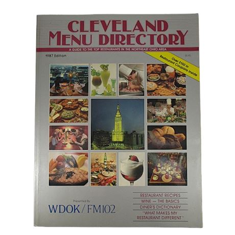 1987 CLEVELAND MENU DIRECTORY ~ Full Menus from Popular NE Ohio 80's Restaurants