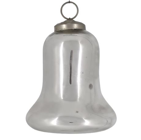 3.5" Silver Glass with Metal Cap, Kugel Style Ornament