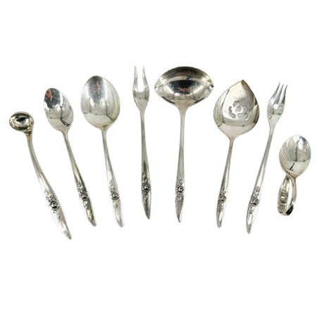 Lot of 8 Oneida Heirloom Sterling Silver “Bella Rose” Small Serving Pieces