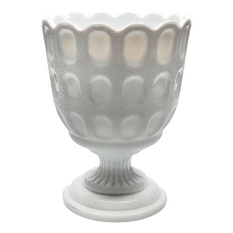 EO Brody Cleveland "M4200 Thumbprint Milk Glass" Footed Vase