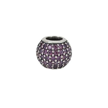 PANDORA 925 Cubic Zirconia Bead Charm "Violet Pave Lights" 1.8gr