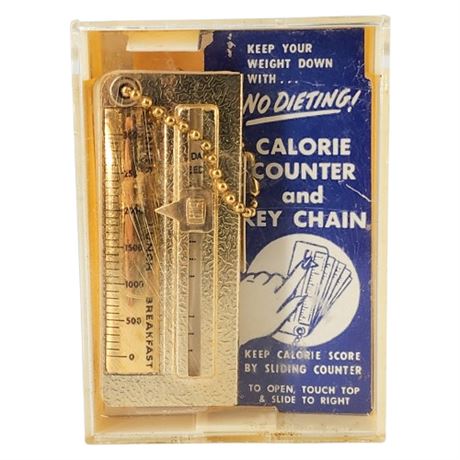 Vintage Calorie Counter Keychain in Original Box