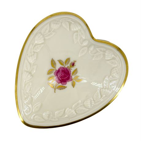 Vintage Lenox Rhodora Heart-Shaped Porcelain Box