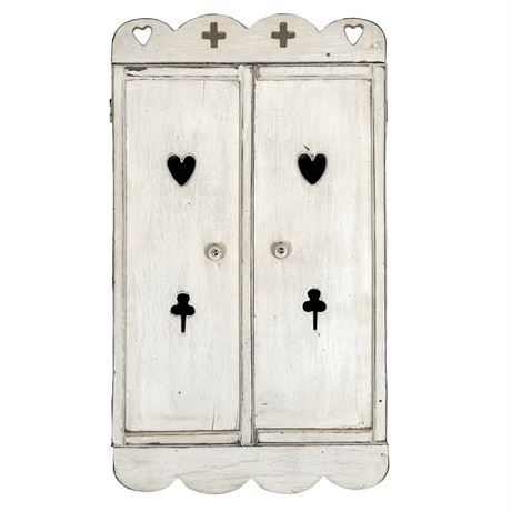 Primitive Vintage Wooden Doll Armoire/Hanging Cabinet