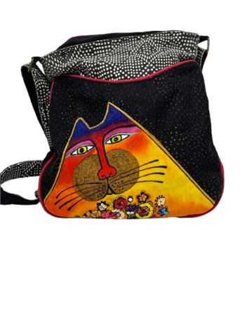 Vtg Laurel Burch Fur Friends Cotton Purse