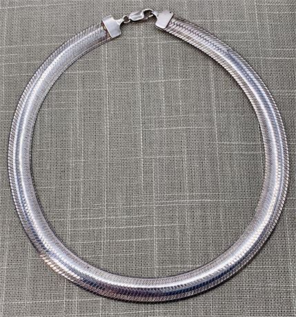 Superb 50 Gram Milor Italian Sterling Silver 1/2” Wide Collar Necklace