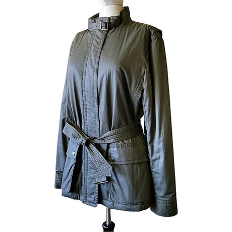 Coach Olive Green Moto Style Elbow Patch Jacket