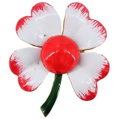Signed Vintage Original By Robert Enamel Flower Power Brooch