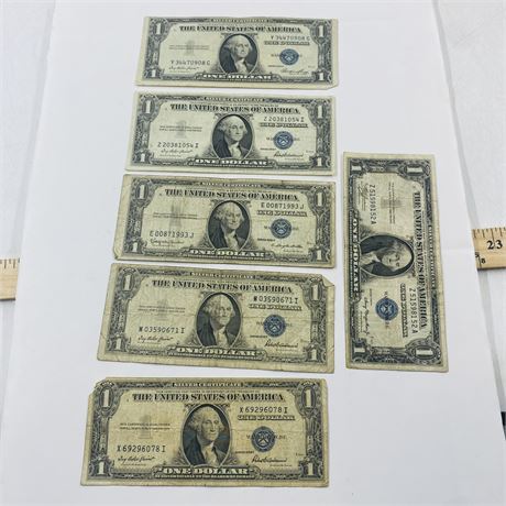 6 - 1935 $1 Silver Certificates