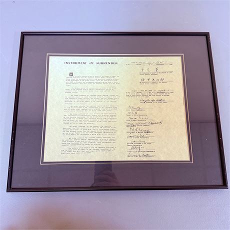 Framed Instrument of Japanese Surrender