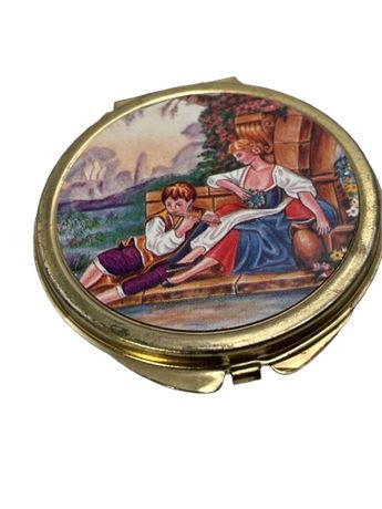 Victorian lady and child trinket box