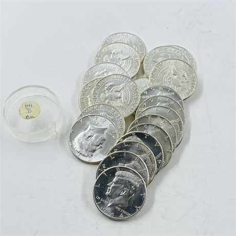 BU $10 Roll 1964-D Kennedy Halves