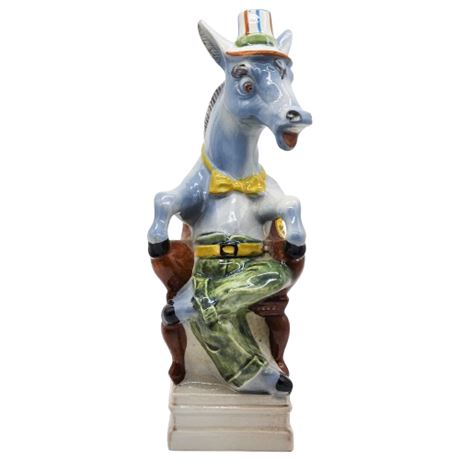 Vintage 60s Italian Ceramic Donkey Wine Decanter