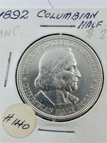 UNC 1892 Colombian Half Dollar