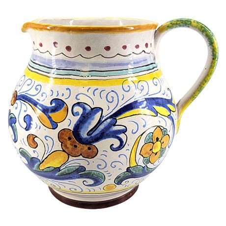 Only Made In Italy "Assisi" Deruta Majolica Ceramic Jug
