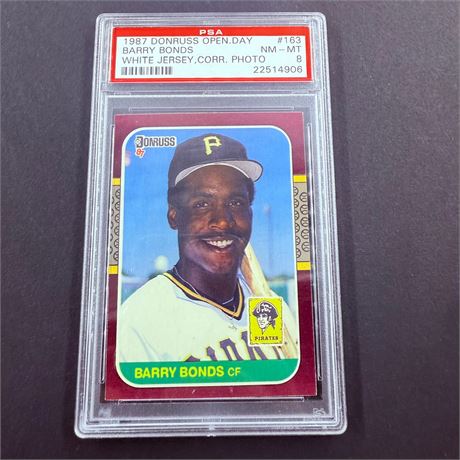 PSA 8 - 1987 Donruss Barry Bonds #163