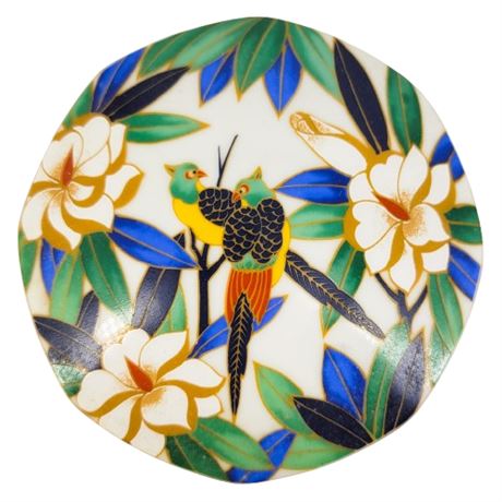 Ceramic Birds of Paradise Trinket Box