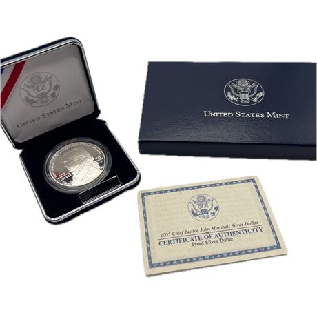 United States Mint 2005 Chief Justice John Marshall Silver Dollar