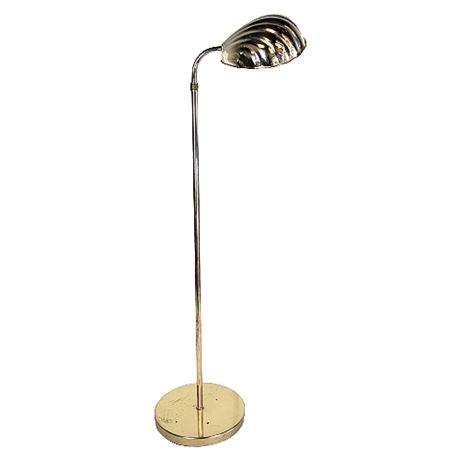 Vintage Alsy Brass Hollywood Regency Clam Shell Floor Lamp