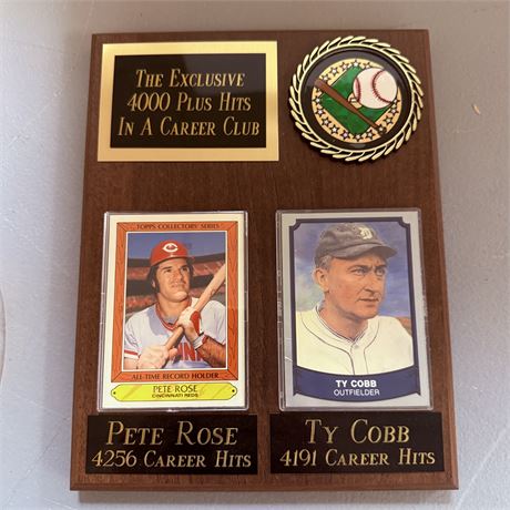 Pete Rose Ty Cobb Plaque