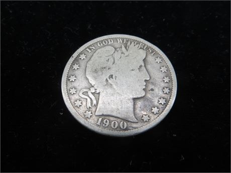 1900 Barber Half Silver Dollar