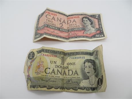1954 & 1973 Canadian Currency
