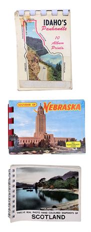3 Miniature Scotland, Idaho & Nebraska Travel Souvenir Photograph Books