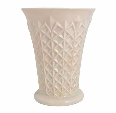 VTG Pink Milk Glass, Flower Vase