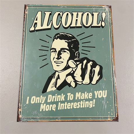 12.5x16” Alcohol! Retro Metal Sign