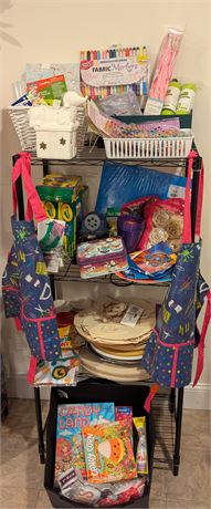 Lot of Kids crafts + all items on the 4 shelves (NOT shelving system itself)