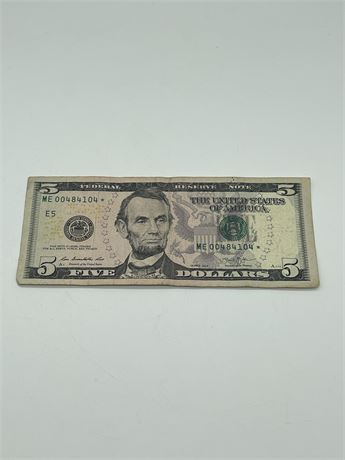 2013 $5 Star Note - ME00484104