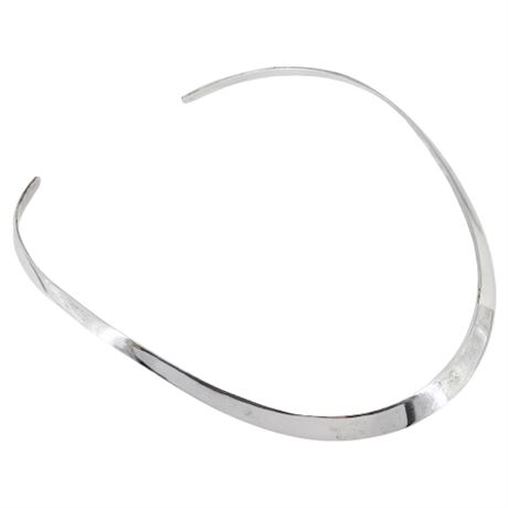 Vintage Mexico Sterling Silver Collar Necklace