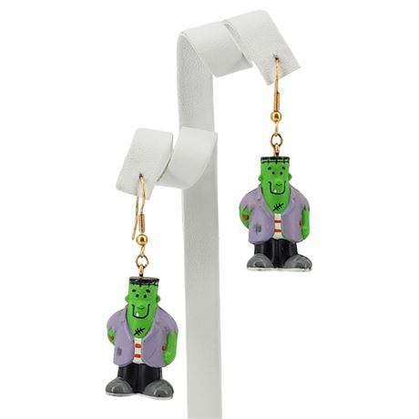 Vintage GGI Smiling Frankenstein Monster Earrings