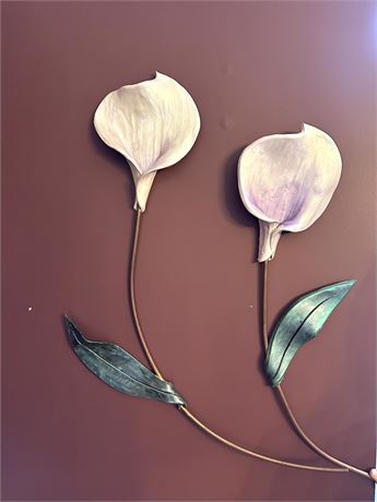 Large Ceramic Calla Flowers with Copper Stems