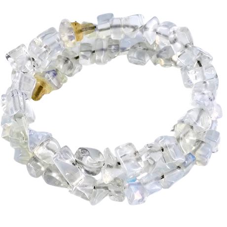 Clear Beaded Coil Bracelet – Stretch Wrap Style