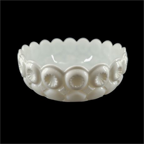 Vintage Kemple Milk Glass Moon And Stars Serving Bowl Dish