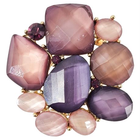 Modern LAUREN CONRAD Faceted Purple/Mauve Cluster Brooch
