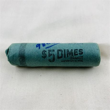 1959-D GEM BU $5 Roll Silver Dimes