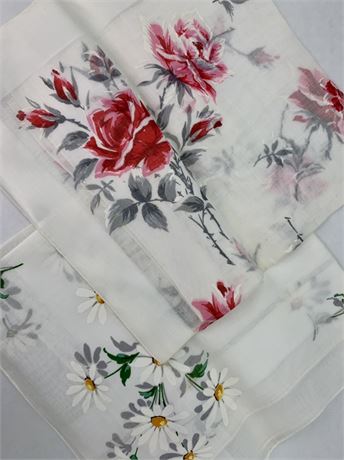 15 NOS Mid Century Philippines & Hong Kong Ladies Linen Handkerchiefs & Gloves