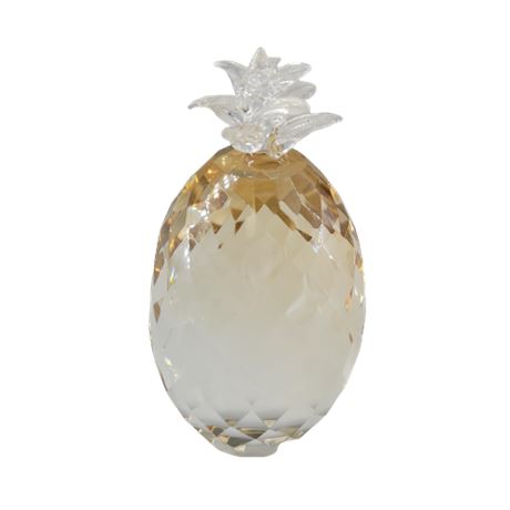 Simon Designs Light Amber Crystal Pineapple Paperweight