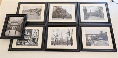 Lot 7 Framed Black White Photos Philadelphia