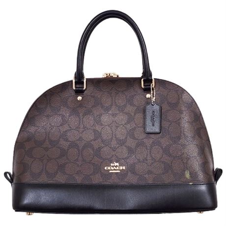 Coach Sierra Satchel in Brown Signature Coated Canvas w/ Dust Bag