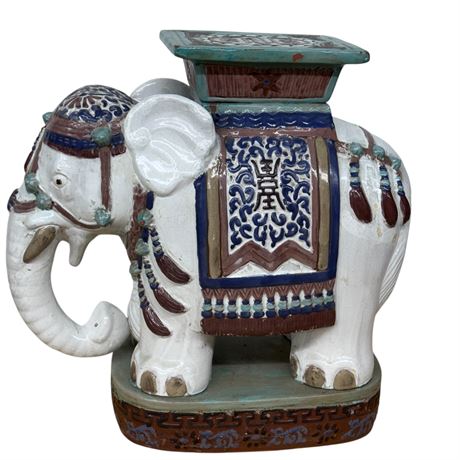 Vintage Chinese Elephant Ceramic Garden Stool Table