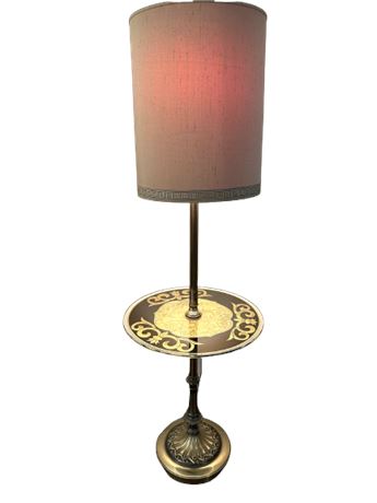 Vintage Standing Lamp with Table