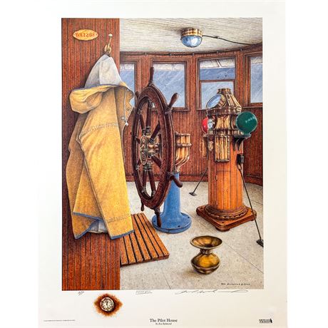 Lithographic Print of the Painting "The Pilot House" by Artist Ben Richmond