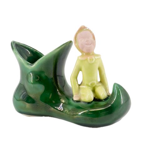 Vintage Cali Crown Ceramic Elf Shoe Planter