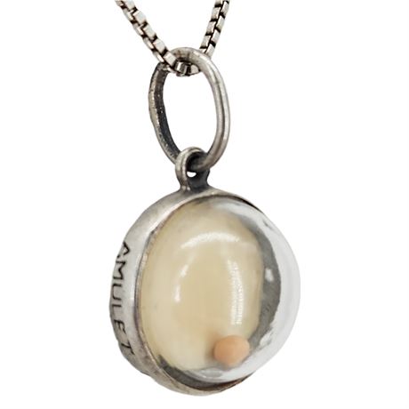 AMULET OF FAITH Sterling Silver Mustard Seed Pendant Necklace