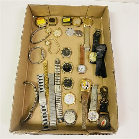 Vintage Watch Box Lot - Unsearched for Gold or Sterling