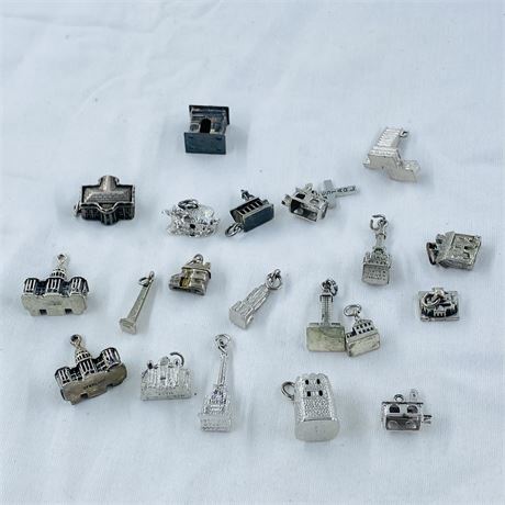 75.4g - 20 Vintage Sterling Building Charms