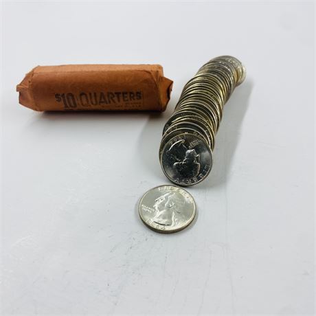 BU $10 Roll 1964-D Washington Quarters